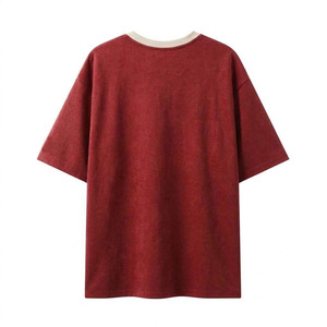 เสื้อยืดผู้ชายสั่งทำขายส่ง ทรงโอเวอร์ไซส์ สีพื้น พร้อมโลโก้แบรนด์ แขนสั้น ผ้าฝ้าย 100% ระบายอากาศได้ดี เสื้อยืดลำลอง - Product Image 4