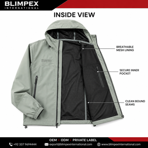 Chaqueta Cortavientos Ligera con Capucha para Hombre, Personalizada OEM, Resistente al Agua, para Deportes al Aire Libre, Directo de Fábrica, Blimpex INT - Product Image 3