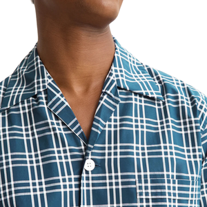 Ensemble de pyjamas classiques pour hommes, manches longues, vêtements de nuit de qualité supérieure, 100% coton, vente en gros, décontracté, rayé, séchage rapide, bleu français - Product Image 5