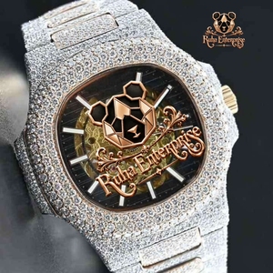 Reloj de Lujo para Hombre con Diamantes Moissanite, Acero Inoxidable, Esfera Brillante, Diseño de Caja Refinado y Movimiento de Cuarzo - Product Image 5