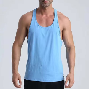 Débardeur de Performance pour Hommes en Gros, 100% Coton, Col Rond, Anti-Transpiration, pour Entraînement en Salle de Sport, Léger, Vêtement de Fitness, Sport d'Été - Product Image 1