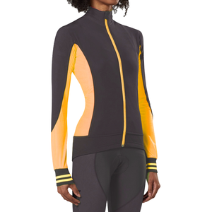 Vêtements pour femmes en polyester, élasthanne et panneaux en maille extensibles dans quatre sens, noir et jaune avec accents turquoise et bleus - Product Image 1