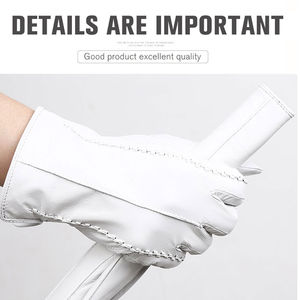 Gants en cuir de luxe pour hommes AIFRAN, compatibles écran tactile, chauds pour l'hiver, doublés de polaire, en peau de mouton véritable, sportifs, imperméables, mi-doigts, coupe-vent - Product Image 6