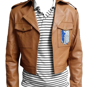 <b>Brown</b> Genuine <b>Leather</b> Waterproof Breathable Cropped <b>Jacket</b> for <b>Women</b> Casual Motorcycle Biker <b>Jacket</b> with Big Front Pockets - Product Image 4
