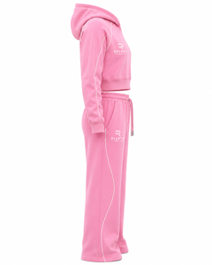 Survêtement homme personnalisé avec logo, passepoil contrastant, taille élastique, sweat-shirt décontracté oversize à capuche pour homme - Product Image 4