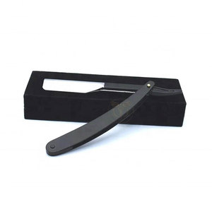 Straight Razor Cut Throat <b>Barber</b> Carbon Steel <b>Blade</b> Black Handle Vintage Shaving - Product Image 2