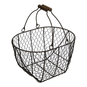 Wholesale Eco-Friendly Iron <b>Wire</b> Mesh Modern Multifunction <b>Storage</b> <b>Basket</b> Black Color Metal Utility Bin Indoor Outdoor - Product Image 2