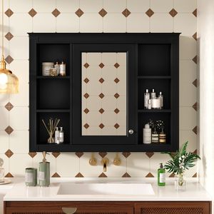 Moderno Armadietto Portamedicinali da Parete 35 X 27.5 con Specchio, Mobile per Bagno - Product Image 1