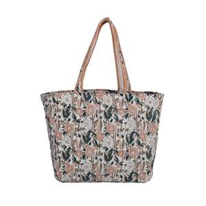 Bolso de mano y bolsa de compras acolchada de algodón estampado a mano - Product Image 1