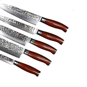 Professional 5-Piece Damascus Steel Handmade Chef Kitchen <b>Knives</b> Plastic Handles Drop Point <b>Blade</b> OEM Customizable-MS Enterprise - Product Image 3