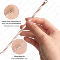 Ensemble d'outils d'extraction d'acné en acier inoxydable de qualité supérieure, 4 pièces, kit professionnel pour éliminer les points noirs, pour le soin de la peau du visage