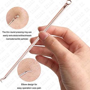 Premium 4 Piece Stainless Steel Acne Extractor <b>Tool</b> Set Professional Blackhead Remover Kit for Facial Skin Care - Product Image 2