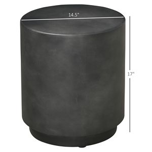 Lightweight Dark Gray Round Accent <b>Table</b> with Concrete Finish Side <b>Table</b> - Product Image 3