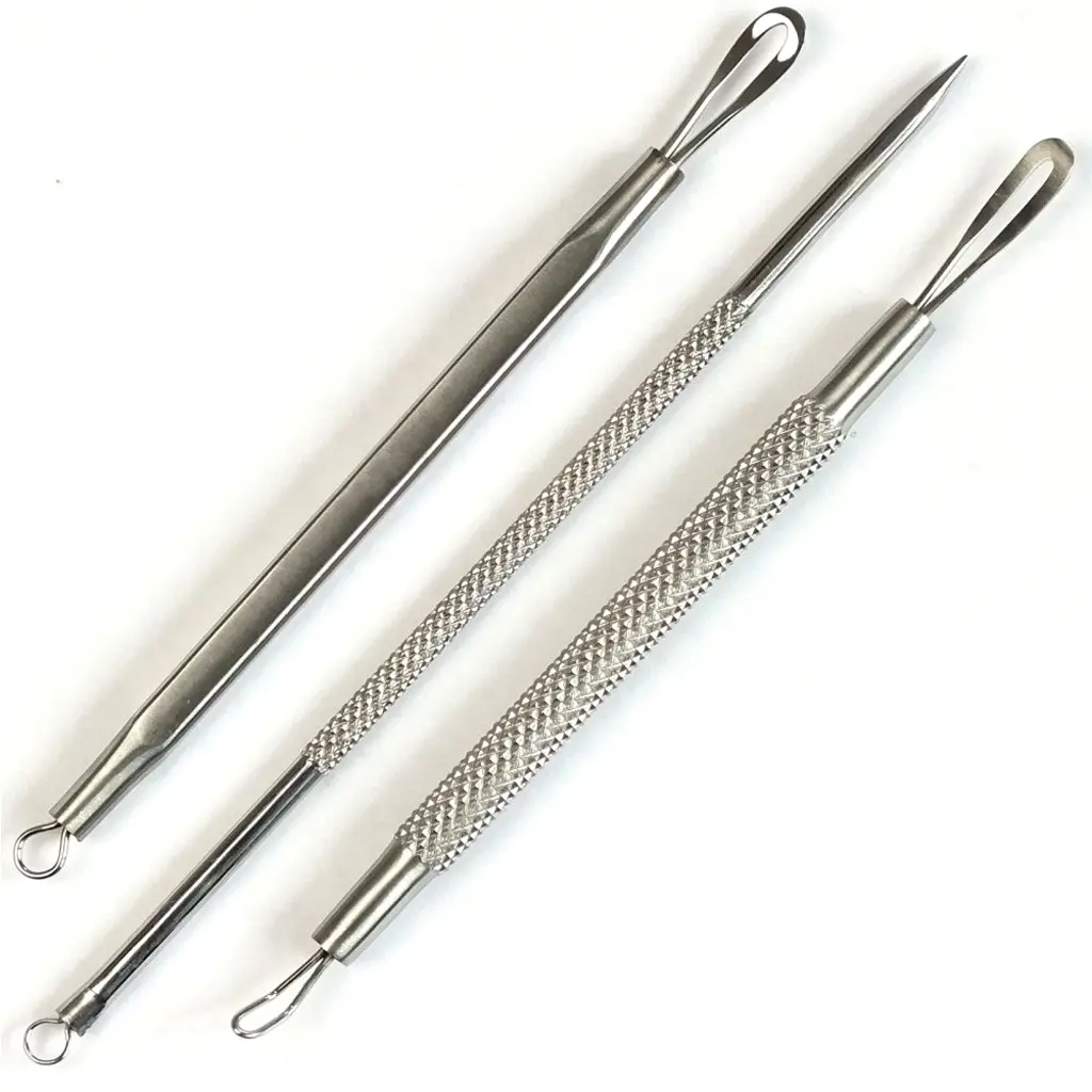 Hot Selling 3 Facial Care Set comedone extractors High Quality Stainless Steel blackhead Remover Comedone Heber comedone