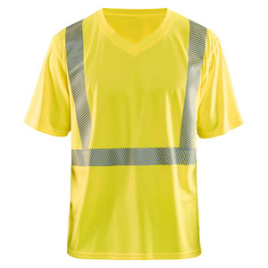 OEM Hi Vis Workwear V Neck Men's Safety T-Shirts Construction Unisex Workwear Reflective Safety Clothing T-Shirts - Product Image 1