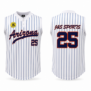 Camisetas de Béisbol y Sóftbol Sublimadas Personalizadas 2026, 100% Poliéster, Transpirables, de Secado Rápido, Tallas Grandes, Sin Mangas, con 2 Botones, para Equipo - Product Image 1