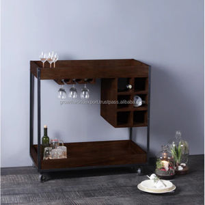 Mueble para Bodega Homestead de Madera de Mango, Diseño Moderno, Mueble para el Hogar, Carrito de Hostelería para Hotel, Estante para Copas, Protector de Botellas 2026 - Product Image 6