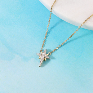 Collar con Colgante de Diamante en Forma de Estrella de Cuatro Puntas - Product Image 5