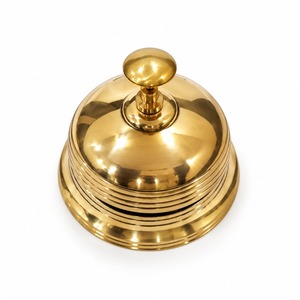 Campana de Servicio de Latón Macizo Hecha a Mano, Campana de Recepción de Hotel de Metal de Primera Calidad, Acabado Dorado Pulido, Campana Decorativa de Mesa - Product Image 5
