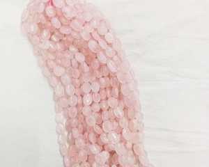 Perles ovales en quartz rose naturel, perles de pierres précieuses, pour la fabrication de bijoux, vente en gros - Product Image 5