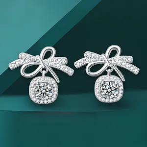 Boucles d'oreilles en or blanc pour femmes, diamants ronds taille brillant, certifiés IGI, bijoux de fête classiques, nouveau design Ramdut Ear 0069 - Product Image 5