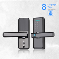 Cerradura Inteligente para Puertas de Madera, Acero, Aluminio, Latón y Acero Inoxidable, con Wi-Fi, App Tuya, TTLOCK, Capacidad para 100 Huellas Dactilares