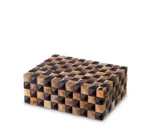 Caja de Joyería Rectangular Hecha a Mano con Cuerno de Búfalo, Estuche de Almacenamiento Vertical, Organizador Decorativo Brillante para Dormitorio o Sala de Estar - Product Image 2