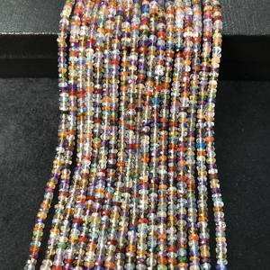 ลูกปัดหินทรงกลมหลายเหลี่ยม ขนาด 3 มม. หลายสี หลายประกาย ได้รับการรับรองจาก IGI เกรด AA แท้ 100% สำหรับทำเครื่องประดับ - Product Image 1