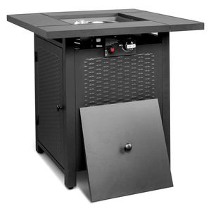 28-Inch Volcanic Stone Black Gas Firepit 50000 BTU Fire Table - Product Image 1