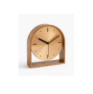 Reloj de Escritorio de Lujo en Latón Dorado con Marco Negro, Reloj de Mesa con Esfera de Números Romanos, Reloj de Cuarzo Silencioso Redondo para Decoración de Mesa - Product Image 2