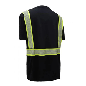 Roadway Safety <b>Yellow</b> Reflective Knitted Breathable Eco-Friendly Safety T-Shirts for Men Summer Work wear - Product Image 4