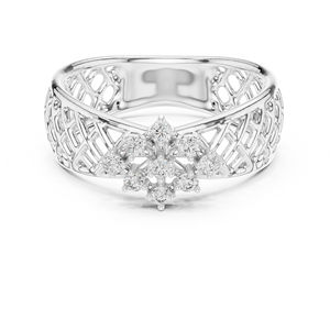 Anillo de Compromiso de Oro Blanco de 14K con Diamante de Corte Redondo para Mujer |   Ropa de Compromiso |   Diamante Cultivado Nuevo - Product Image 1