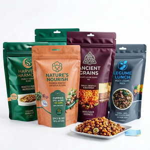 OEM ODM stand up zipper bag <b>plastic</b> <b>packaging</b> for nuts coffee tea dry food made by PA PE wholesale manufacturer - Product Image 1