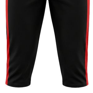 Pantalon de baseball noir et rouge pour homme, uniforme d'équipe personnalisé brodé, vêtements de sport en polyester respirant, coupe classique - Product Image 6
