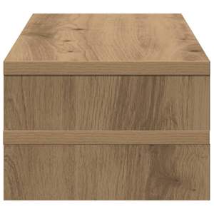 Support d'écran en bois d'ingénierie en chêne artisanal 21,3x8,7x5,9 po – Organisateur de bureau et de tiroir élégant - Product Image 5