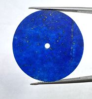 Dial Jam Tangan Lapis Lazuli Biru Royal 30.50mm X 0.60mm Cakram Buatan Tangan Lubang Tengah 2mm Ukuran/Ketebalan Dapat Disesuaikan untuk Pembuatan Jam K