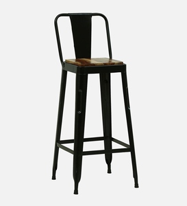 Black PU Leather <b>Bar</b> <b>Stool</b> Modern Industrial Design Counter <b>Height</b> Kitchen Furniture <b>Adjustable</b> Powder Coated Steel Frame - Product Image 1