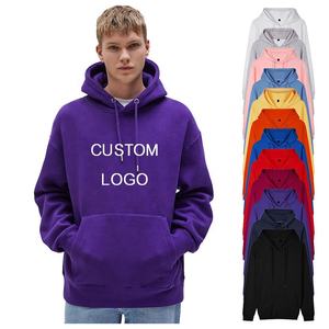 Sudaderas con capucha de invierno con estampado personalizado para hombre, sudadera lisa de gran tamaño con estampado de logotipo de algodón 100% de lana - Product Image 1