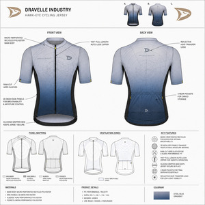 Maillot de cyclisme pour homme avec logo personnalisé OEM, sublimation, coupe aérodynamique, séchage rapide, fermeture éclair intégrale, avec poches arrière - Product Image 6