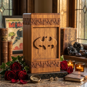 Wooden Cremation Urn Rectangle Ashes Memorial <b>Box</b> Carved <b>Keepsake</b> Casket for Home Shrine - Product Image 4