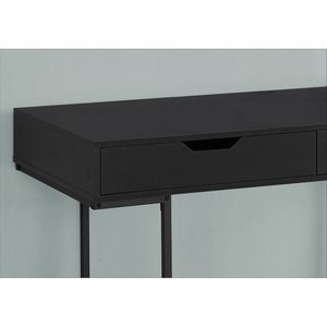 Scrivania per Computer Moderna e Contemporanea da 48 Pollici con Cassetti Portaoggetti, in Laminato Nero e Metallo Nero - Product Image 3