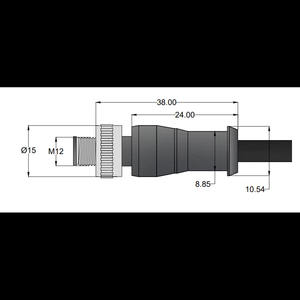 Câble industriel M12 mâle droit, code A, 5 broches, en cuivre, non blindé, PVC, 4x0.34, 3 mètres, noir - Product Image 2