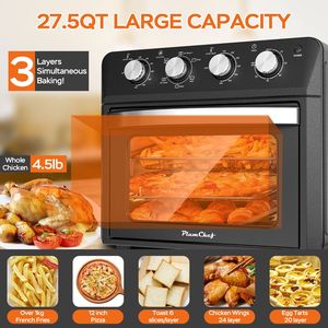 Horno de Convección de Sobremesa 6 en 1 de 27.5QT con Puerta Abatible y Capacidad para 6 Rebanadas, para Asar, Hornear y Freír con Aire - Product Image 1