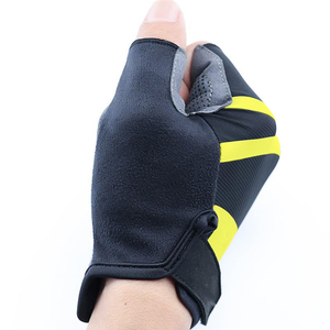 Lightweight Cycling Gloves For Triathlon And Racing Half Finger Trendy Design Padded Palm Ventilated Mesh <b>Back</b> Fit Gloves - Product Image 2
