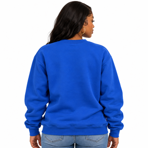 Sudadera Azul Rey con Cuello Redondo Sigma Gamma Rho, Diseño de Aplique con Letras Griegas en Contorno Amarillo, Manga Larga, Ropa Universitaria para Hermandades - Product Image 2