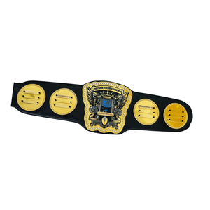 Ceinture de championnat de légendes du combat virtuel - Ceinture de sport noire personnalisable avec détails dorés - Trophée de collection haut de gamme - Product Image 6
