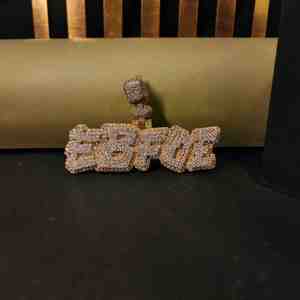 Pendentif Hip Hop en laiton et acier inoxydable, diamant de laboratoire EBFOE 6 carats, entièrement serti, pour cadeau - Product Image 1