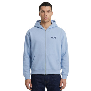 เสื้อฮู้ดซิปคลาสสิคทรงใหญ่สำหรับผู้ชาย ทรงปกติ สีพื้น ผ้าฟลีซ สตรีทแวร์เรียบง่าย รับทำโลโก้ตามสั่ง ผู้ผลิต OEM ขายส่ง - Product Image 1