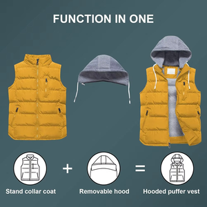 บริการรับผลิตเสื้อกั๊กผู้ชายแบบ OEM ขายส่งเสื้อกั๊กผ้าฝ้ายบุใยแบบมีฮู้ดลายสก็อต สวมใส่สบาย เสื้อกั๊กผู้ชายสำหรับฤดูหนาว - Product Image 6