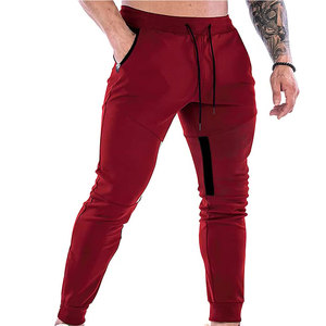 Men's Gray Sweatpants With Red Side Stripe <b>Elastic</b> <b>Waist</b> Drawstring Casual Joggers - Product Image 6